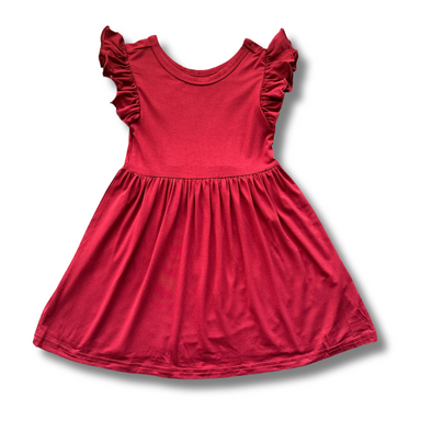Crimson Charm Ruffle -CANADA-Dress