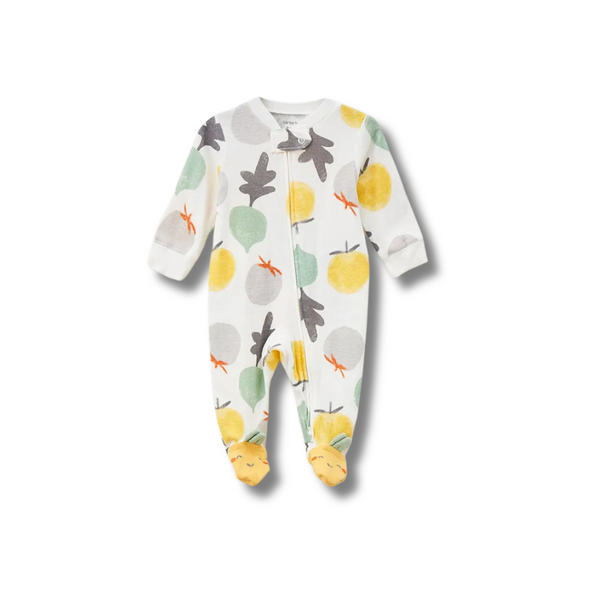 Organic Cotton Baby Footed Sleeper - Fruit Print