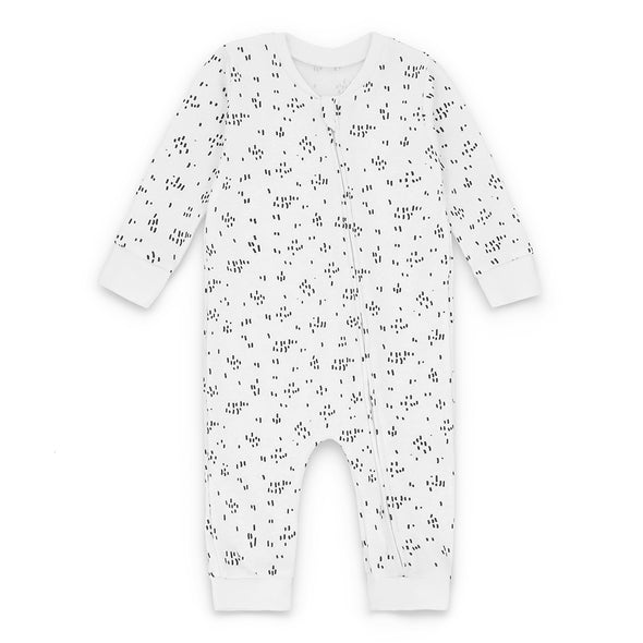 Baby Monochrome Print Zip-Up Baby Romper