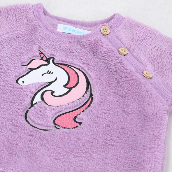 Unicorn Magic Polar Fleece Sweatshirt, Cotton T-Shirt, and Fleece Pants Set for Babies-3 Pc Set