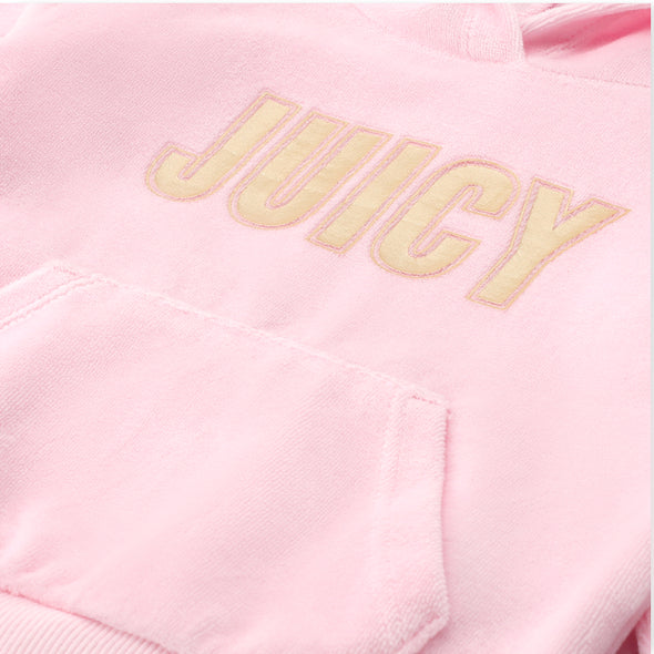 Juicy Pink Velour Hoodie & Joggers Set