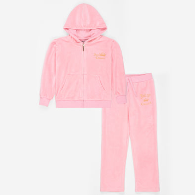 Juicy| Rose Velour Crown Lounge Set