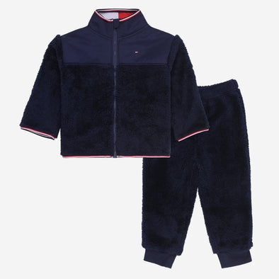 Tommy|Navy Plush Fleece 2-Piece Set