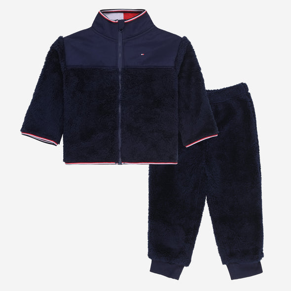Tommy|Navy Plush Fleece 2-Piece Set