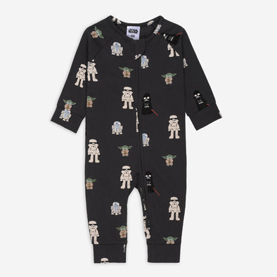 Galactic Adventures Zip-Up Baby Romper – Black Space Print