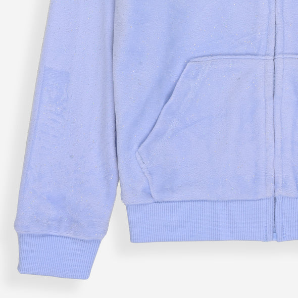 Juicy Soft Velour Hoodie & Jogger Tracksuit Set – Lilac Blue (12M–7Y)