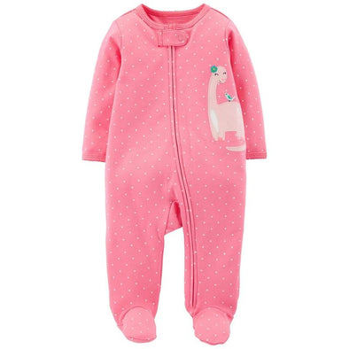 Pink Dinosaur Baby Sleepsuit - Cozy Footed Pajamas